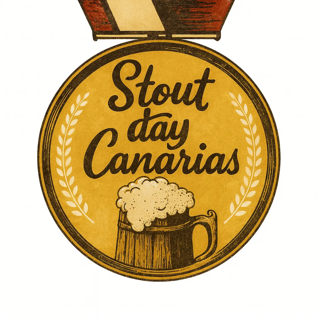 Medalla en la que se lee Stout Day Canarias