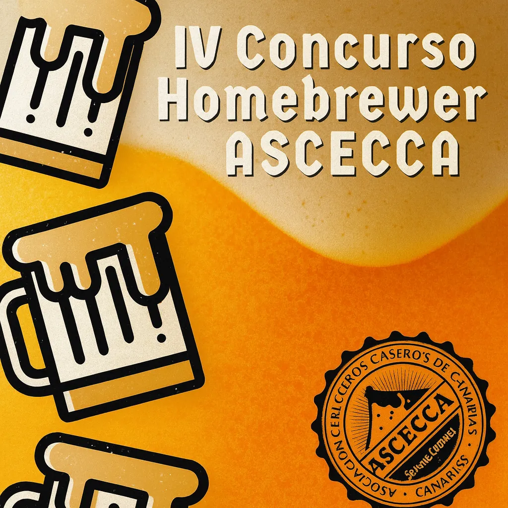 Fondo de cerveza con espuma sobre la que se puede leer VI Concurso